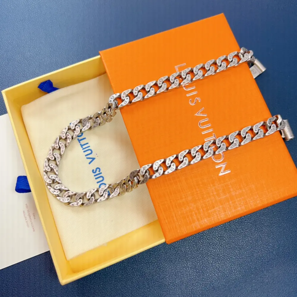 Louis Vuitton distressed necklace