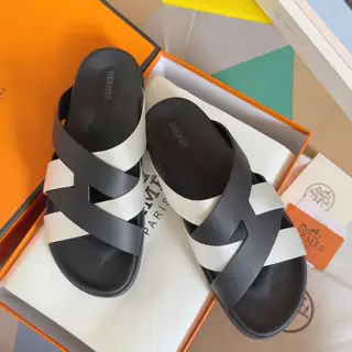 Hermès Kazimir series cross webbing waterproof platform sandals retro second uncle shoes H