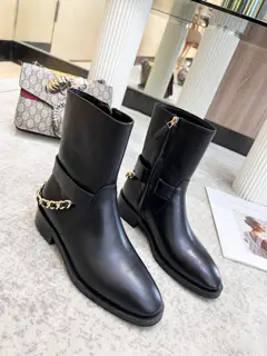 Chanel/Chanel chain black long boots knight boots