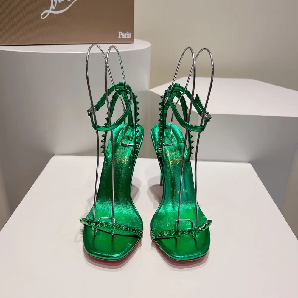 Christian Louboutin one-strap rivet high-heeled sandals