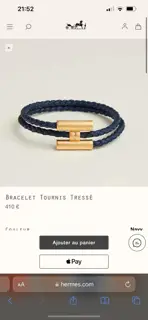 HERMES men’s double-circle leather bracelet