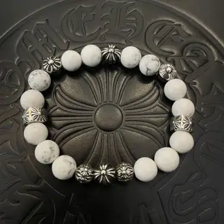 Chrome Hearts classic retro multi-element white turquoise bracelet