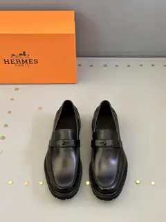Hermès men’s business casual leather shoes