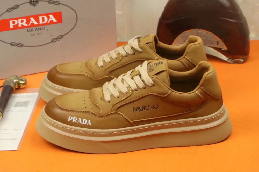 Prada Italian men’s shoes are featured on the cover of the quarterly fashion magazine