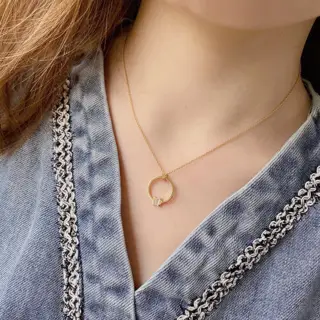Tiffany double T necklace s925 sterling silver with thick gold plating