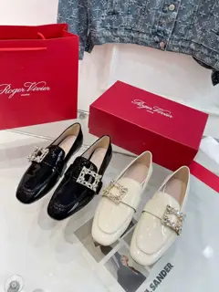 Roger Vivier new diamond buckle leather loafers. Loafers are the best item for changing