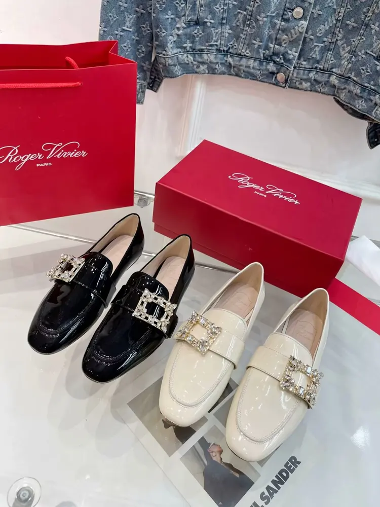 Roger Vivier new diamond buckle leather loafers. Loafers are the best item for changing