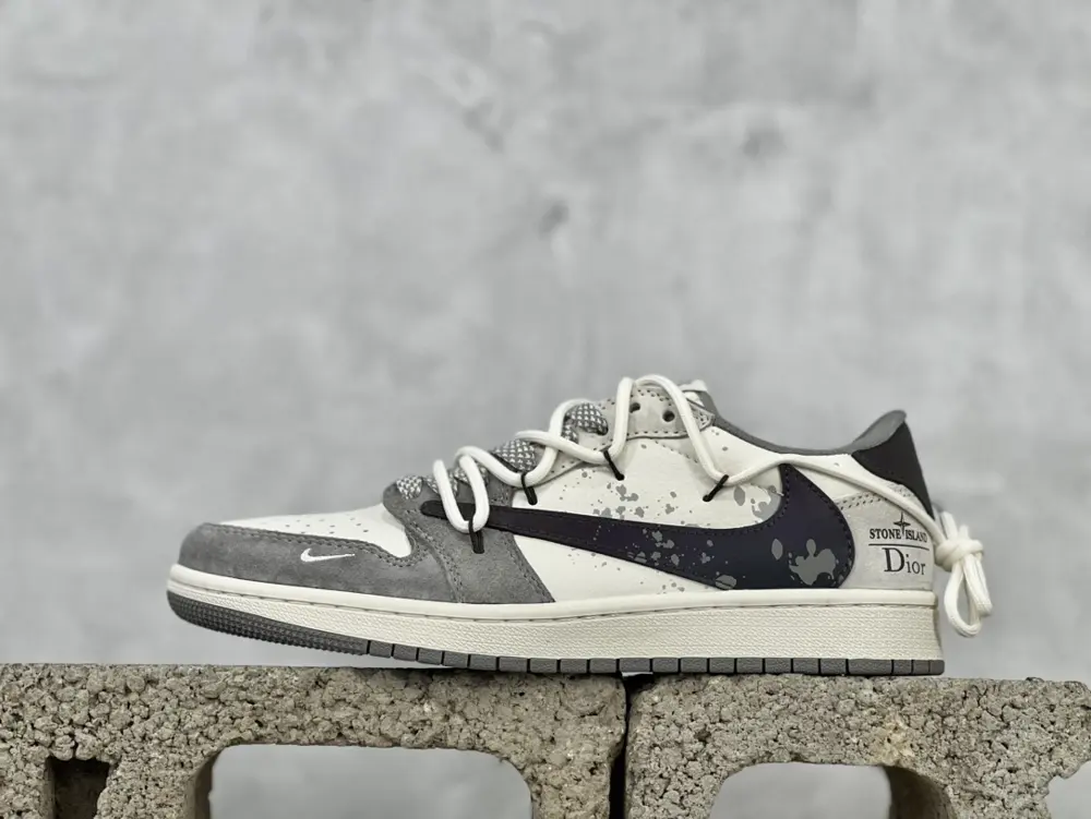 Dior Travis Scott x Fragment Design x Air Jordan 1 Low OG SP AJ1 Dior joint-splashed ink DM9288-002