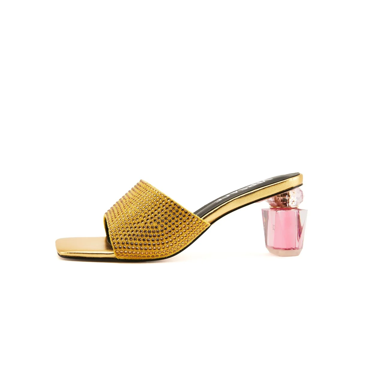 Versace new crystal heel rhinestone slippers