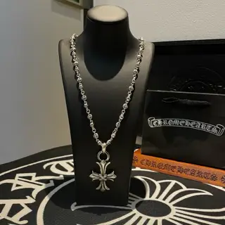 Chrome Hearts Cross Flower Ball Skull Necklace