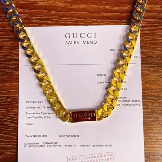 Gucci Trademark series enamel chain necklace