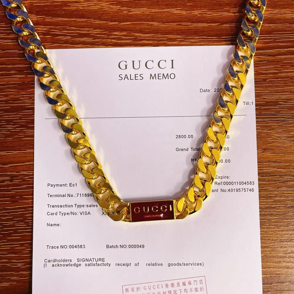Gucci Trademark series enamel chain necklace