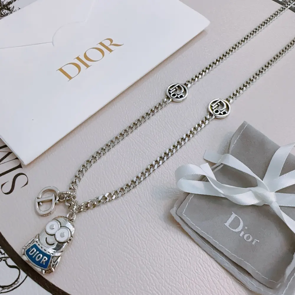 Dior necklace couple style rock punk Thai silver style retro elements trendy and versatile