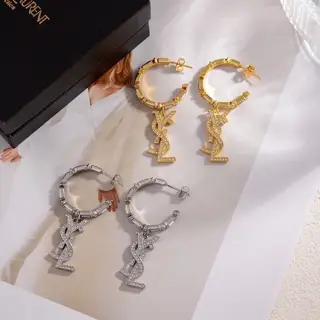 Yves Saint Laurent letter earrings