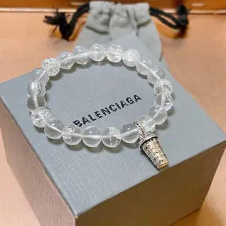 Balenciaga white crystal burst bead bracelet
