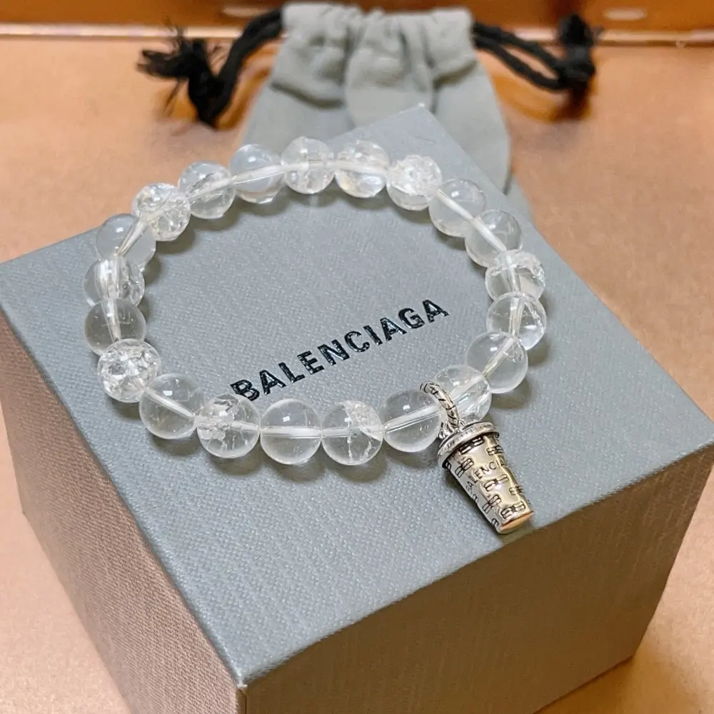 Balenciaga white crystal burst bead bracelet