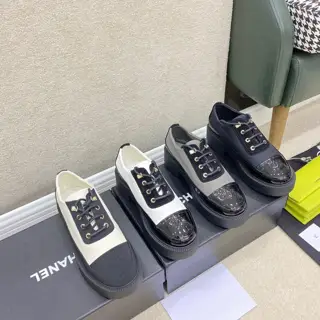Chanel single shoes thick-soled loafers