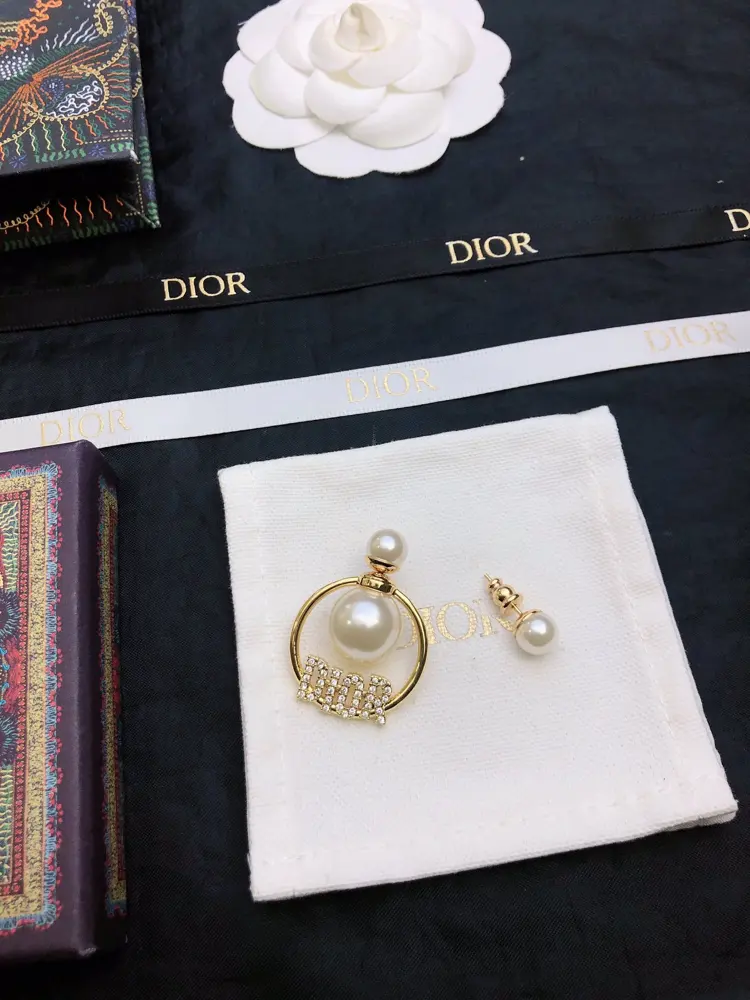 DIOR tassel earrings The same brass material as the counter