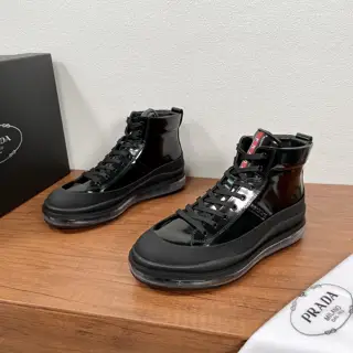 Prada men’s high-top air cushion lace-up sneakers shipped