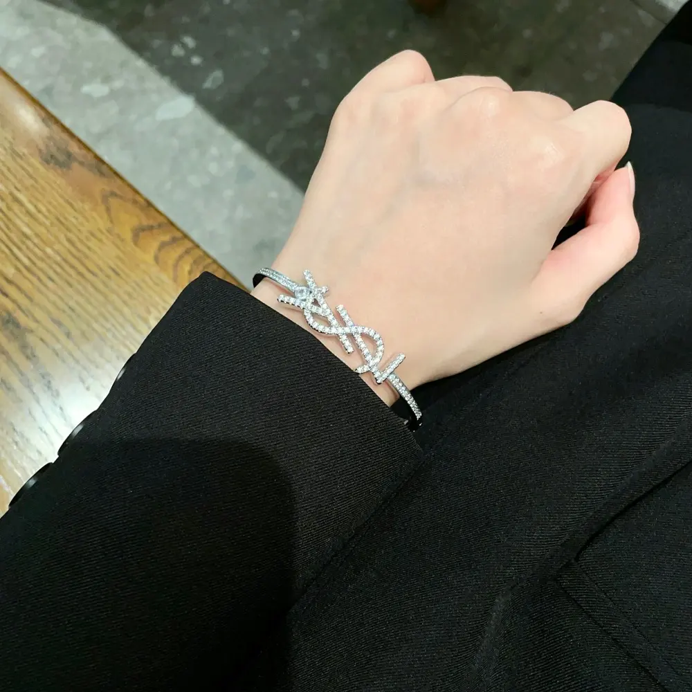 Yves Saint Laurent diamond bracelet with letters