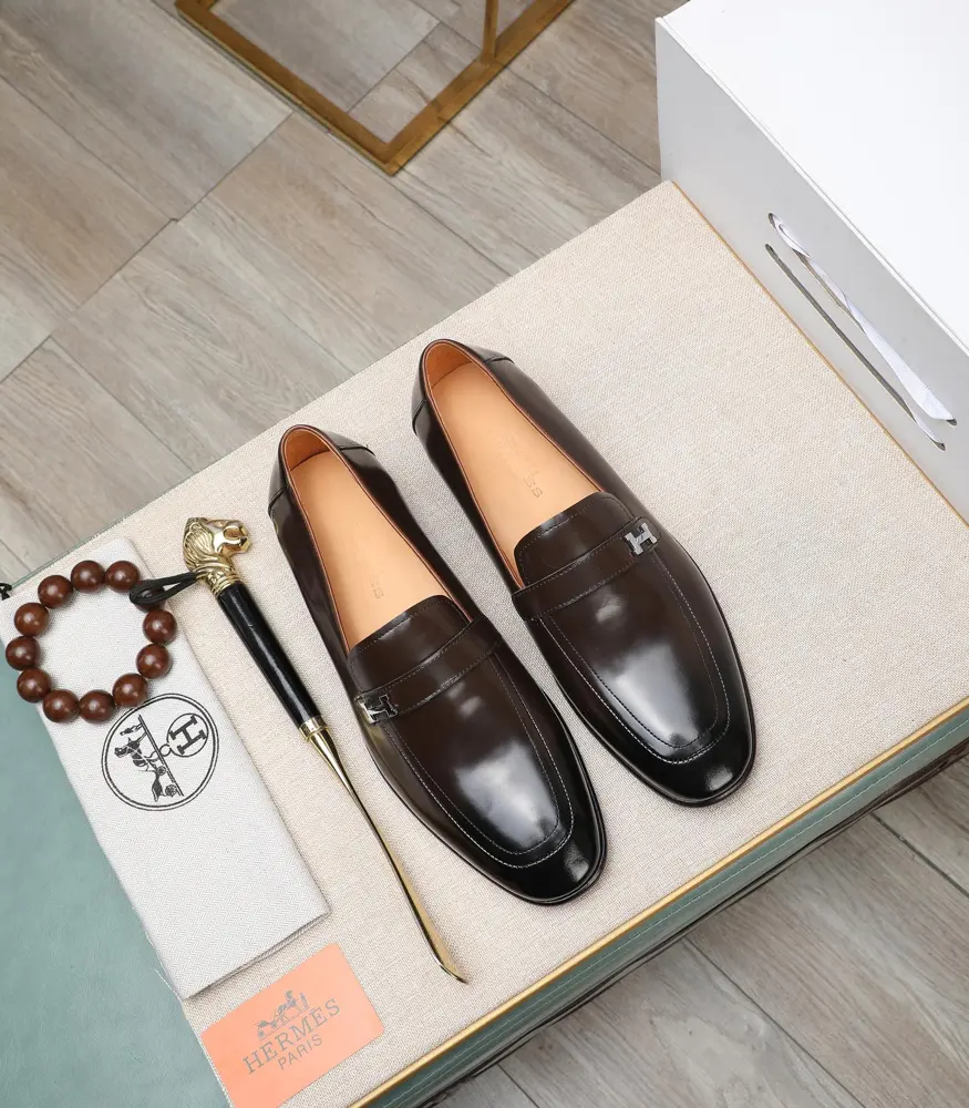 Hermès business leather shoes Material: original soft calfskin