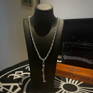 Chrome Hearts Classic Vintage Skull Necklace Girls Skull Pendant