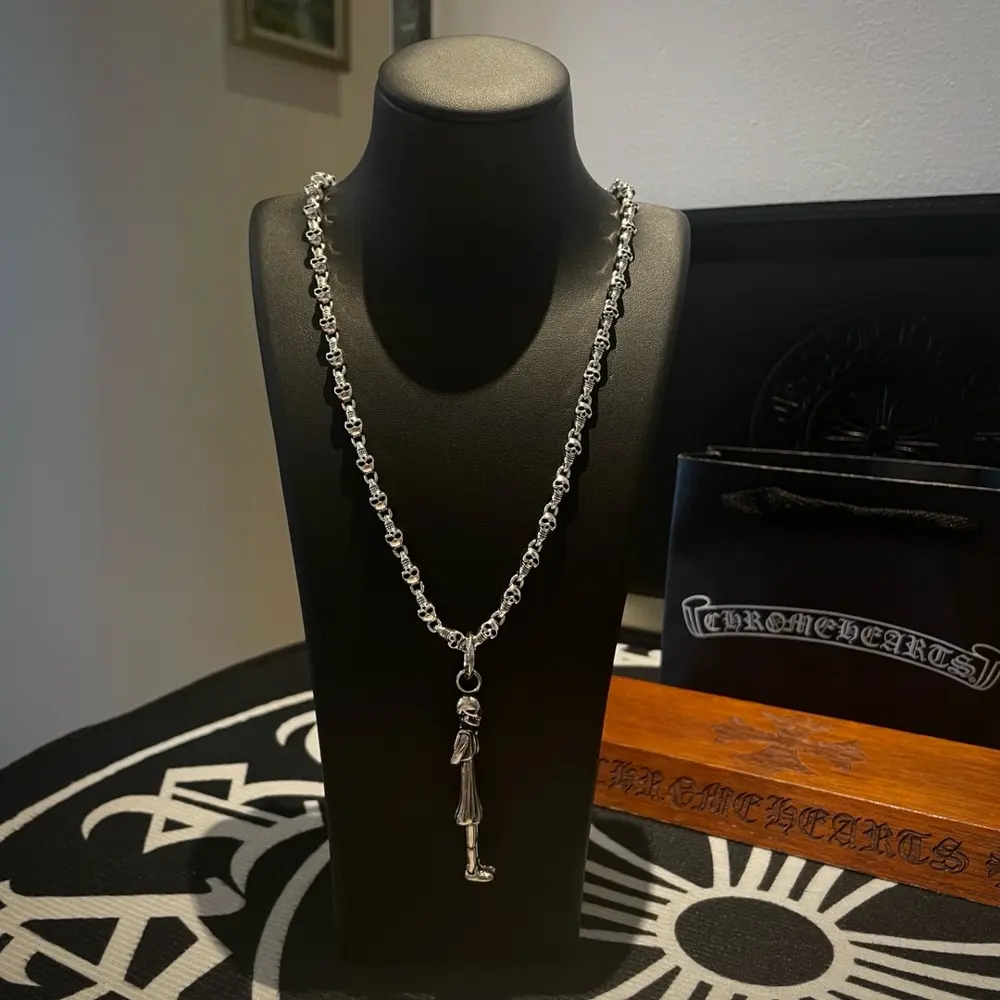 Chrome Hearts Classic Vintage Skull Necklace Girls Skull Pendant