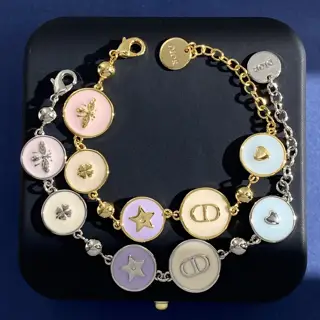 Dior colored enamel oil drop size round bee four-leaf clover five-pointed star element