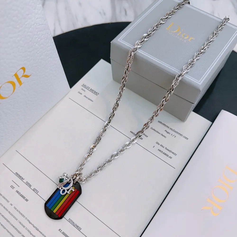 DIOR New Dior necklace Original goods New counter model Retro fashion must-have Men and