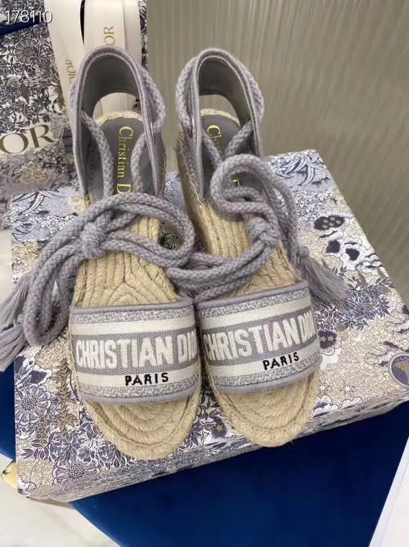 Dior pattern jacquard embroidered fisherman shoes