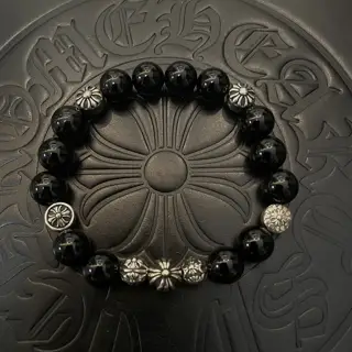 Chrome Hearts Classic Retro Multi-element Obsidian Bracelet