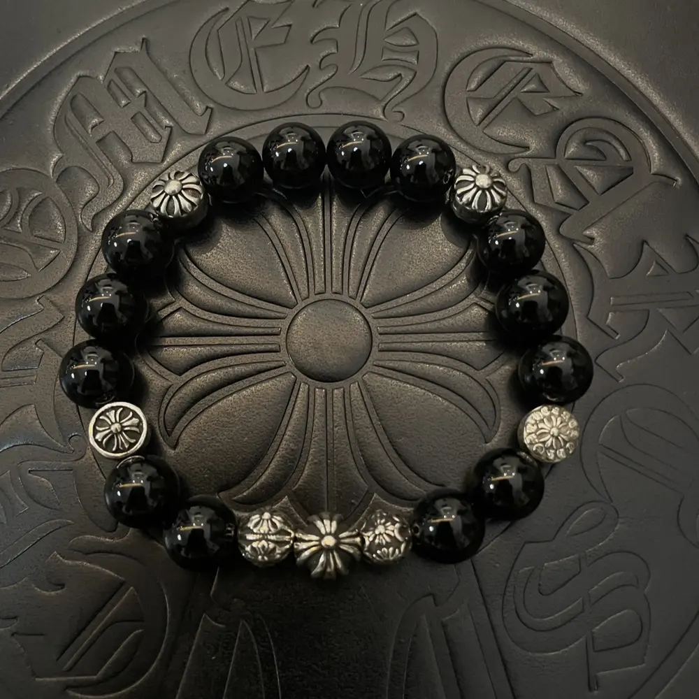Chrome Hearts Classic Retro Multi-element Obsidian Bracelet