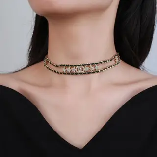 Chanel lambskin necklace