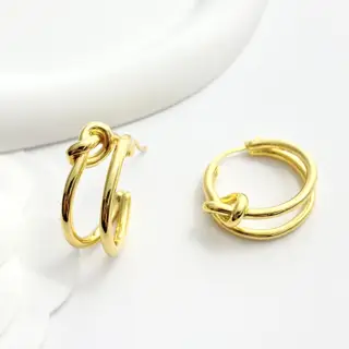 Celine gold twist earrings