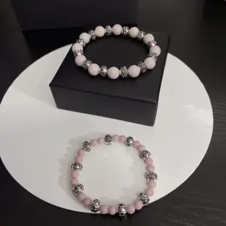 Chrome Hearts Chromo Hearts Pink Natural Stone Bracelet
