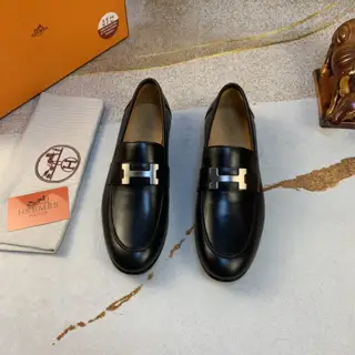 Hermès formal casual leather shoes slip-on style for men
