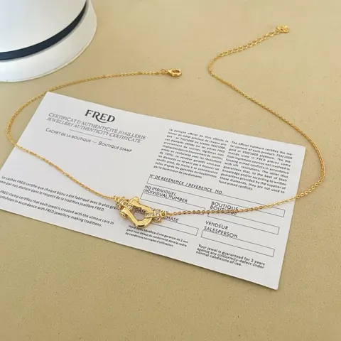 Fred half diamond horseshoe clasp necklace