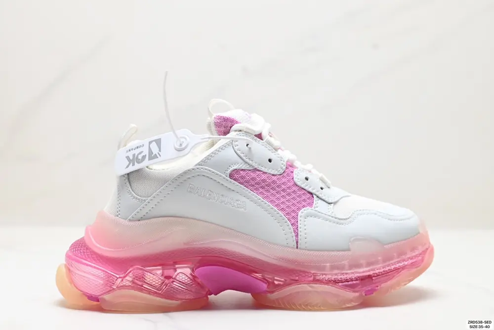Balenciaga Triple S Clear Sole polyester fabric leather shock-absorbing non-slip Shoes 544351