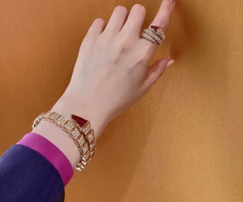 Bvlgari The wide red corundum snake bracelet captures the charm