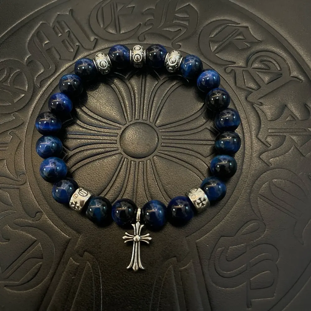 Chrome Hearts classic retro multi-element blue stone bracelet