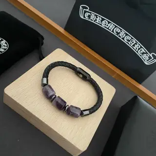 Chrome Hearts Tiger Eye Leather Cord Bracelet