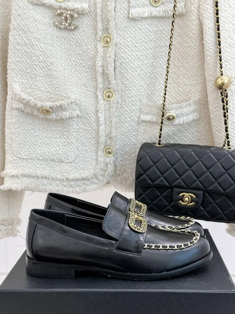 Chanel Double C Chain Buckle Loafers