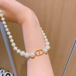 DIOR original new product CD pearl necklace high-end quality
