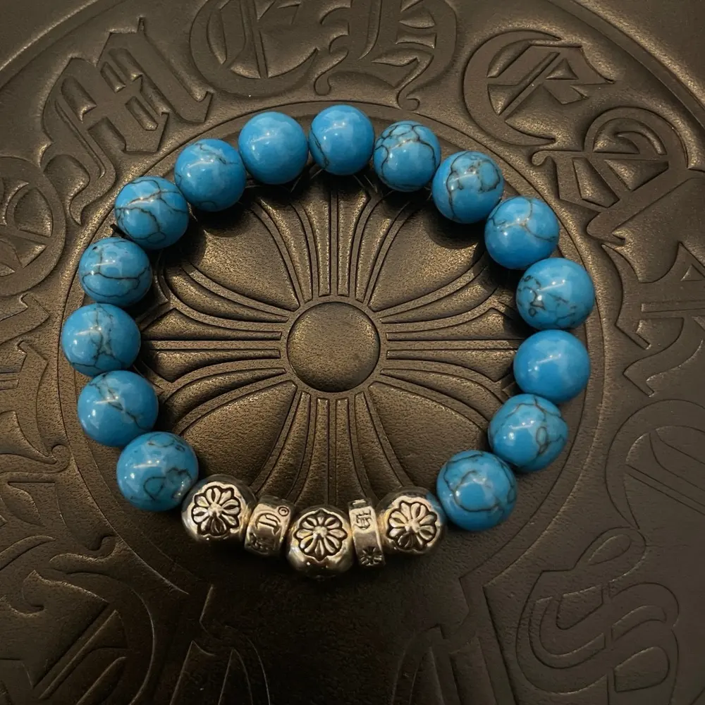 Chrome Hearts classic retro multi-element blue turquoise bracelet