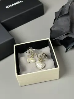 Chanel heart earrings