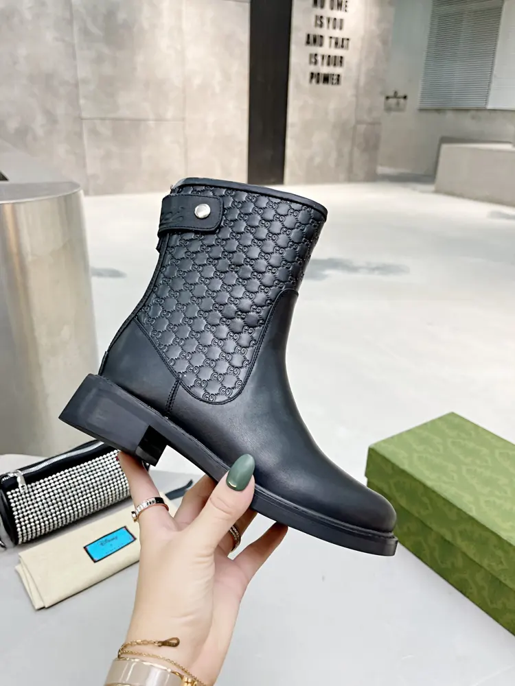 Gucci ankle boots with small embossed pattern