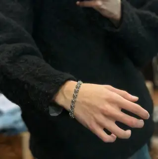 Chrome Hearts classic vintage distressed cross bracelet