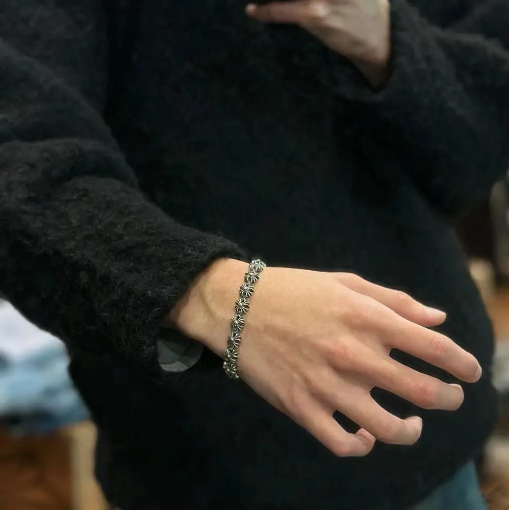 Chrome Hearts classic vintage distressed cross bracelet