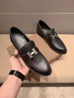 Hermès high-end leather shoes