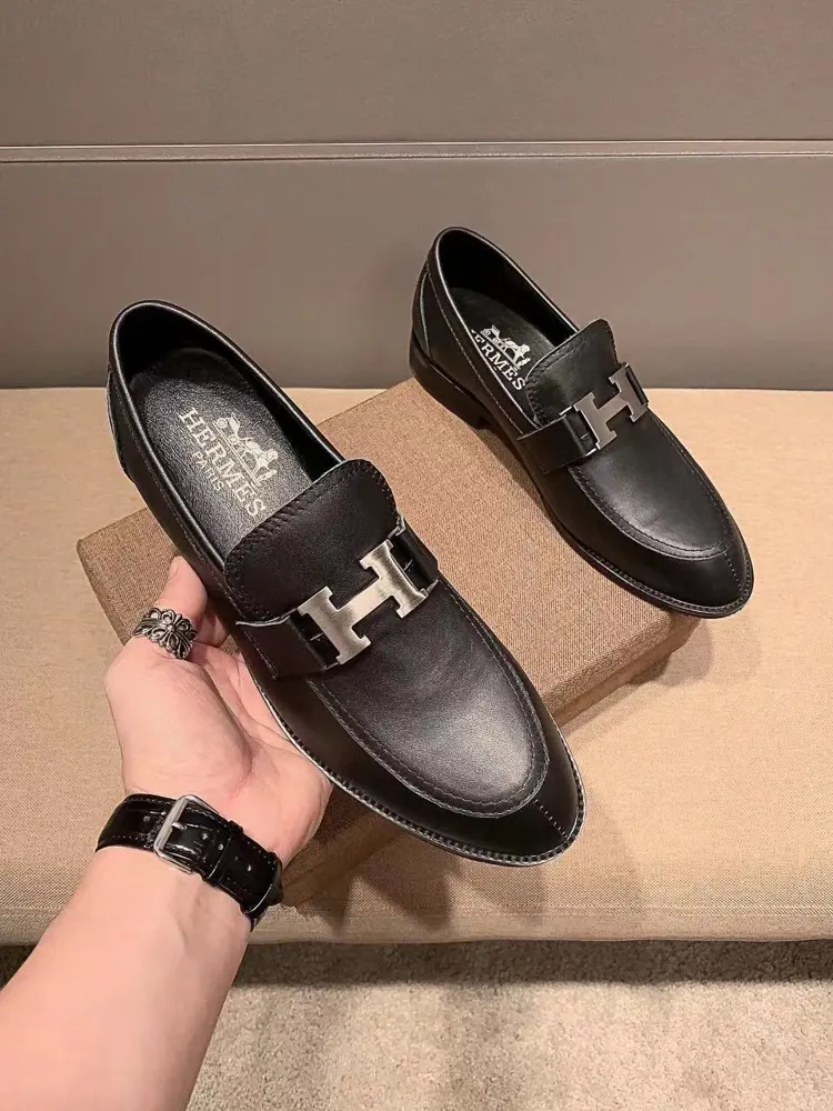Hermès high-end leather shoes